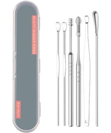 Ear Scoop 6-Piece Set of Ear Picking Tools Adult Ear Pick Ear Scoop Stainless Steel Portable Keychain Ear Scoop - Buy Online on SooperMarket.com