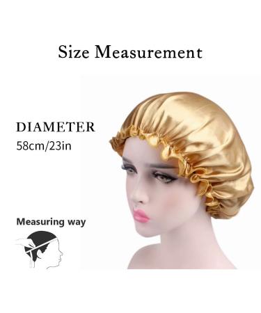 Women Satin Silk Sleeping Hat - Black Shower Cap for Lady Night Hair Care - Buy Online on SooperMarket.com