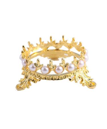 Crown Pen Holder Pearls Nails Art Design Painting Brush Stand For DIY Manicure Nail Sculpture Drawing Pencils Gold