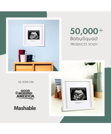 BabySquad Coming Soon Photo Frame 7x7 | Baby Shower & Sonogram Gift | Handcrafted White Wooden Frame - Buy Online on SooperMarket.com
