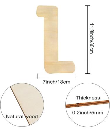 30cm Large Wooden Letter for Crafts - 5mm Thick Capital Alphabet - Unfinished MDF Wood for Nursery Wall Art and Home Decor - Buy Online on SooperMarket.com