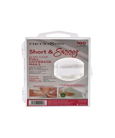 Cuccio Pro Ultraclear Short and Sassy Full Coverage Nail Tip 100 Pieces Multicolor