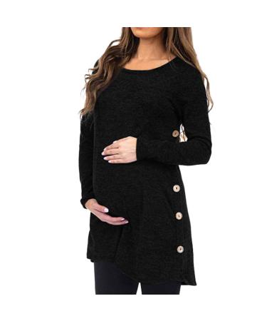 Women Maternity Dot Print Patchwork Breastfeeding Hoodie Sweatershirt Nursing Plus Sie Breastfeeding Clothes for Pregnant Maternity Tops for Women for Work UK Size Promotion Sale S-4XL XL Black 2