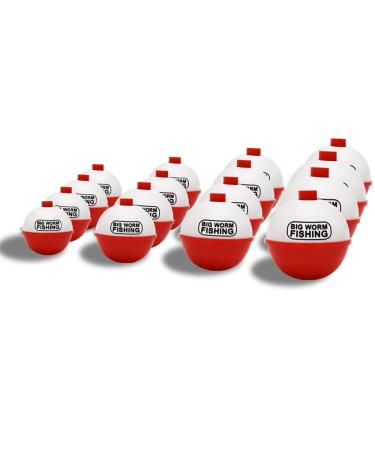 16 Fishing Bobbers for Fishing Assortment Large Bobbers & Small Bobbers  Fish Bobbers Red and White  Floats Fishing Floats and Bobbers  16 Bobber for Fishing Bobbers Red and White Fishing Bobbers