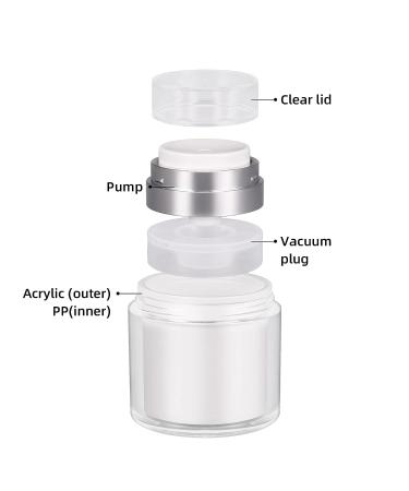 UMETASS 3-pcs 1oz Airless Pump Jar Set - Travel Size Refillable Vacuum Bottles for Creams and Lotions 30ml/1.0oz - Buy Online on SooperMarket.com