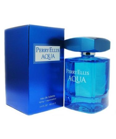 Perry Ellis Aqua Eau de Toilette Spray for Men 3.4 Ounce (Pack of 5)