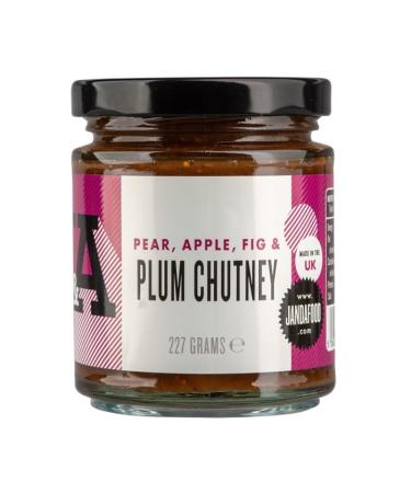 Janda Pear Apple Fig & Plum Chutney (227g) | Crafted in The UK in Small batches | Great with Cheese | Slowly simmered in Open Pans |