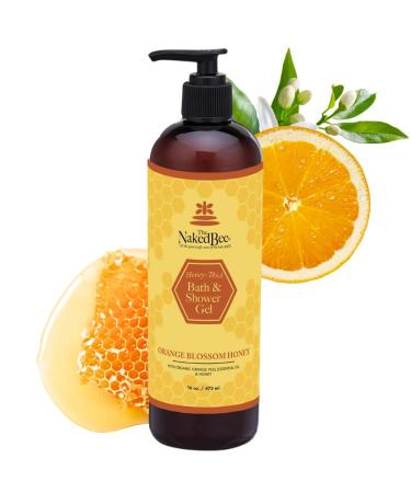 The Naked Bee Orange Blossom Honey Bath & Shower Gel 16oz. Scented Shower Gel. Ladies & Mens Shower Gel. Moisturising Shower Gel for Women. Moisturising & Cleansing Scented Shower Gel.