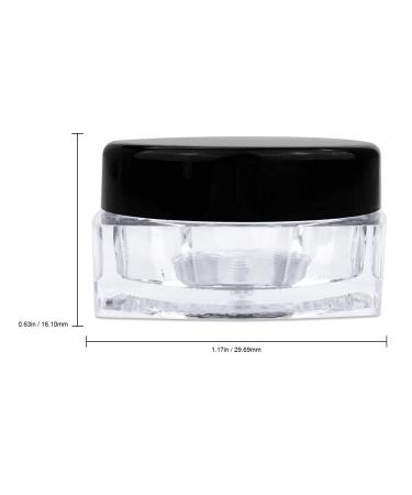 144 Pieces Beauticom 5G Clear Square Jars with Black Lids - BPA Free Containers for Scrubs Oils Creams & Lotions Ideal for International Shipping - Buy Online on SooperMarket.com
