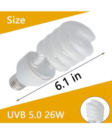Qeeheng UVB 5.0 Lamps for Reptiles - Energy-Saving Turtle Light Bulb for Tropical Terrariums - 26W Calcium Supplement for Water Turtles & Snakes - Buy Online on SooperMarket.com