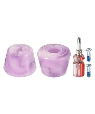 PATIKIL Roller Skate Toe Stops with Screwdriver, 1 Pair 82A Rubber Brake Stoppers Block for Roller Skate Accessories Replacement, Mixed Purple White