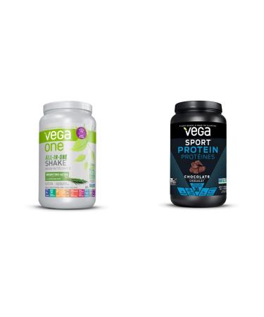 Vega All-in-One Vegan Protein Powder + Vega Sport Protein Vegan Protein Powder (Chocolate)