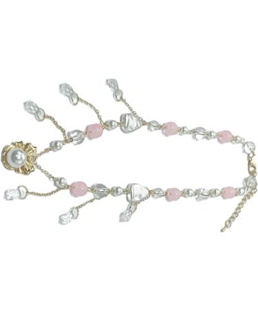 Shop Oralgo's Stylish Pearl Necklace with Art Beads & Adjustable Loop Pendant - Perfect Collarbone Chain for Every Occasion - Buy Online on SooperMarket.com