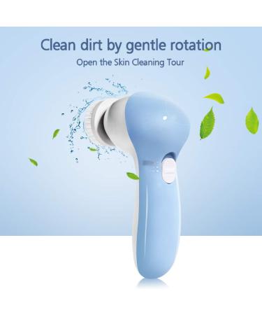 Buy MOSCHOW Face Cleansing Brush 4-in-1 Set - Waterproof Facial Brush with Exfoliating Heads - Blue - Buy Online on SooperMarket.com