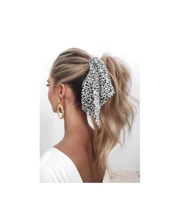 Funlovin 2-in-1 Scrunchies Scarf Hair Ribbon Ties - 6pcs Vintage Ponytail Scarves Scrunchie Set for Women - Buy Online on SooperMarket.com
