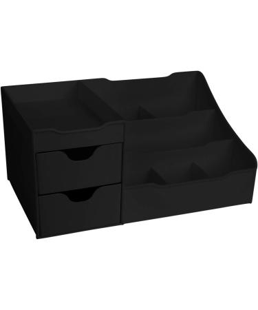 Mantello Bathroom Organizer Countertop - Makeup and Skincare Storage Solution - Vanity Organizer in Black Matte - Buy Online on SooperMarket.com