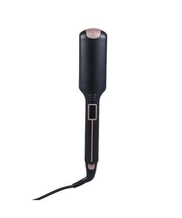 Adjustable Temperature Hair Straightener Wide Plate Iron Fluffy Electric Hair Straightening Plate 2.2 in Black
