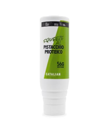 Eatalian by AMZ Better Protein Topping with pistachio taste sweet protein cream in 300 gr Squeezer made in Italy pistachi sauce Ideal for garnishing ice cream sweets and desserts protein pistachios 300 g (1 Pack)