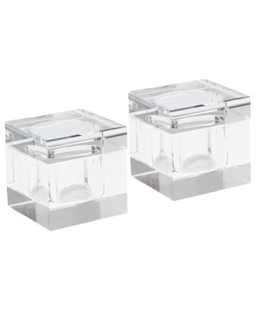 POPETPOP 2pcs nail art crystal cup nail powder container nail art glass cup liquid powder dappen dish glass bowl crystal cup crystal decor nail supply crystal glass with cover nail polish 5.5x5.5cmx2pcs Transparentx2pcs