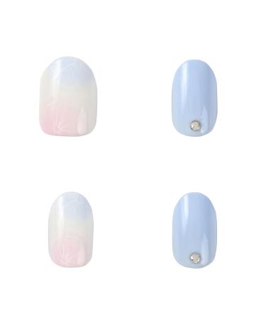 Kiss New York Press and Go False Nails - Full Cover Nails Tips with Self Adhesive Tabs (Blue Sky) - Buy Online on SooperMarket.com