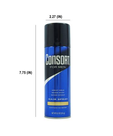 Consort Extra Hold Unscented Aerosol Hair Spray for Men 8.3 oz The Ultimate Mens Hairspray for Thin Hair and Mens Grooming Needs Dry Look Styling 8.3 Ounce (Pack of 1) Scented Extra Hold Aerosol - Buy Online on SooperMarket.com