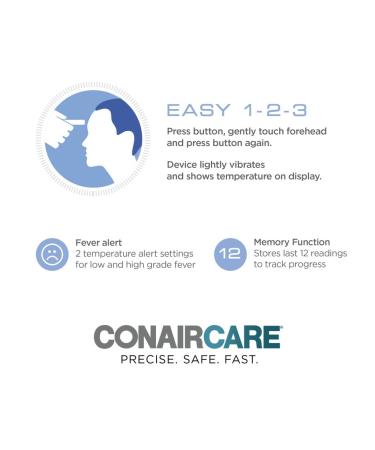 Conair Digital Thermometer for Adults and Kids Forehead Thermometer No Contact Infared Thermomter with Extra Large LED Display Fast and Easy-To-Read Results - Buy Online on SooperMarket.com