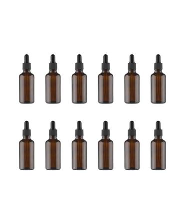 12 pieces 30 ml of amber glass bottles with glass pipette fillable containers for essential oil perfume aromatherapy laboratory chemicals () - O0D40572146H 15ml