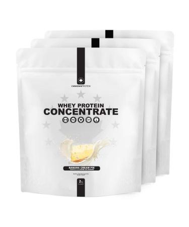 Canadian Protein Whey Concentrate 24g of Protein | 6 kg of Banana Cream Pie Flavored Low Carb Keto Friendly Workout Recovery Drink | Protein Powder Rich in BCAA Amino Acids