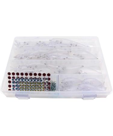 Croch Blank Crankbaits Unpainted Fishing Lure Set - 30 Pcs in Tackle Box | 6 Different Types - Buy Online on SooperMarket.com
