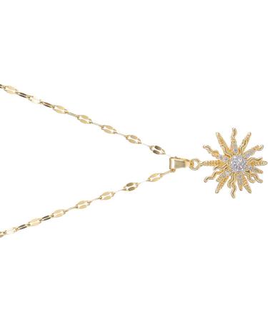 OralGos Rotating Cubic Zirconia Flower Pendant Necklace | Adjustable Choker Fashion Jewelry - International Shipping - Buy Online on SooperMarket.com