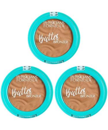 Physicians Formula Mini Murumuru Butter Bronzer Cream Shimmer Face Makeup Bronzer Dermatologist Tested Clean Beauty Vegan Cruelty Free (Pack of 3)