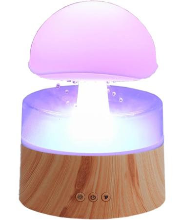 Cloud Rain Humidifier 500ml Colorful Light Raindrop Aroma Diffuser Humidifiers with Night Light and Water Drop Sound USB Raincloud Humidifier with Remote Control for Home Bedside(wood 2)
