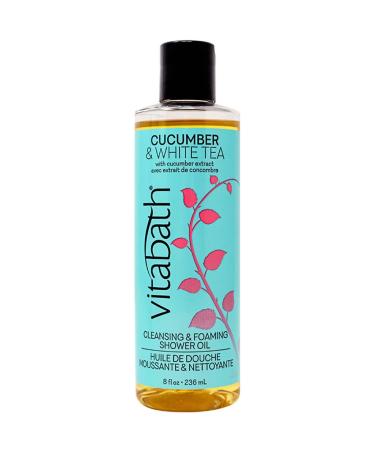 Vitabath Cucumber & White Tea Cleansing & Foaming Shower Oil Refreshing Nourishing Body Wash & Hydrate - Daily Essential Dry Skin Quench for Women & Men - 8 fl oz Almond 8 Fl Oz (Pack of 1)