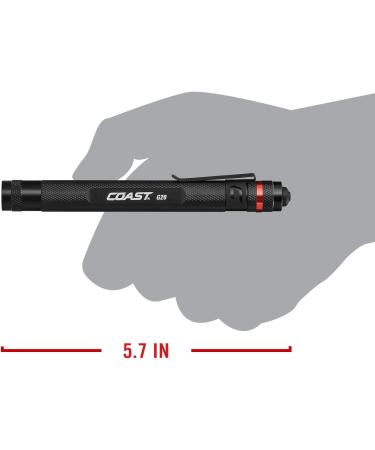 Coast G20 Inspection Beam LED Penlight - Adjustable Pocket Clip, 54 Lumens, Black - 1 Pack - Buy Online on SooperMarket.com