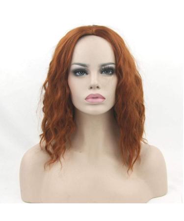 BGHJUE WIG Adult Red Short Corn Hot Curls Synthetic Wig with Side Fringe Fringe Blend Human Hair Hair Density Gluess Brown Pixie Cut Wigs for Women