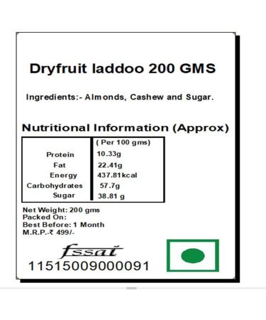 Jaiccha Ghasitaram Bhaidooj Gifts - Dryfruit laddoo 200 GMS - Buy Online on SooperMarket.com