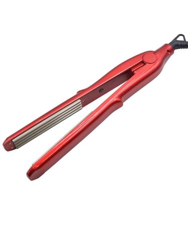 Pro Ceramic Mini Hair Crimper for Women - Small Wave Curling Iron for Short & Long Hair Styling (Red) - Buy Online on SooperMarket.com