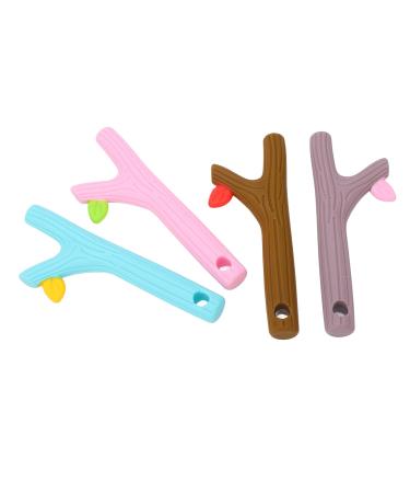 Silicone Baby Bite Ring Toys - Food-Grade Chewy Teething Straws for Toddlers | 4 Flexible Pieces for Massage & Comfort - Buy Online on SooperMarket.com