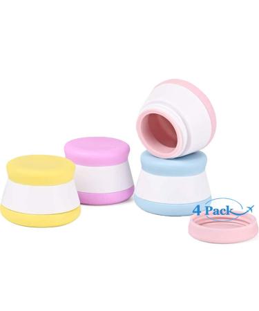 4 pieces of cosmetic containers empty with screw cap for creams tablets and lotions empty container travel car silicone for house and outdoor area (20 ml) multi -colored S 4 pieces multicolored multicolored