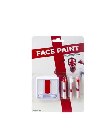 England Face Paint with White and Red Color for Face Body England Flag Make up Accessories for Adults Football World Cup Events Celebrations Party
