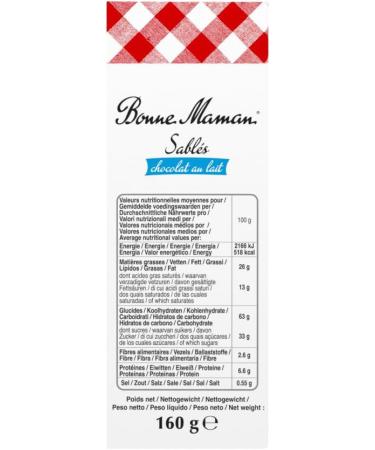 Bonne Maman - Shortbread Style Biscuit with Milk Chocolate Topping - Pack of 12 boxes 160g each Milk chocolate 12 boxes - Buy Online on SooperMarket.com