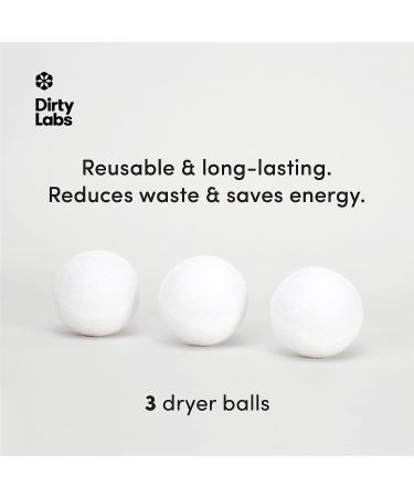 Dirty Labs 100% New Zealand Wool Dryer Balls - 3 Balls - Shortens Drying Time - Reduces Static & Wrinkles - Eco-Friendly Fabric Softener - Buy Online on SooperMarket.com