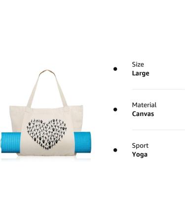 Yoga Mat Canvas Tote Bag with Mat Carrier Pocket - Yoga Mat Carrier Shoulder Bag for Women & Men - Pilates, Gym, Travel, Beach - Buy Online on SooperMarket.com