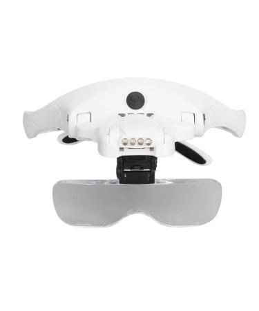 LED Headband Magnifier High Definition 5 Groups Optical Lens Headband Magnifier Multifunction Rechargeable Hands Free 5H Hardness for Reading