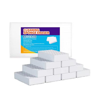 Magic Sponges Eraser,10 Pack Melamine Sponge in Bulk,2X Density,Long Lasting,Cleaning Sponge for Kitchen, Bathroom,Bathtub, Sink,Furniture, Wall Cleaner (White,3.93x2.36x0.79in) White 3.93x2.36x0.79in