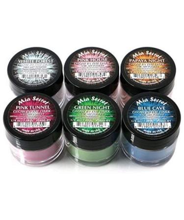 Mia Secret Glow In the Dark Acrylic Powder  6 piece Set