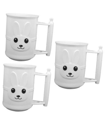 Zerodeko 3pcs Cups Toothbrush Mug Cartoon White