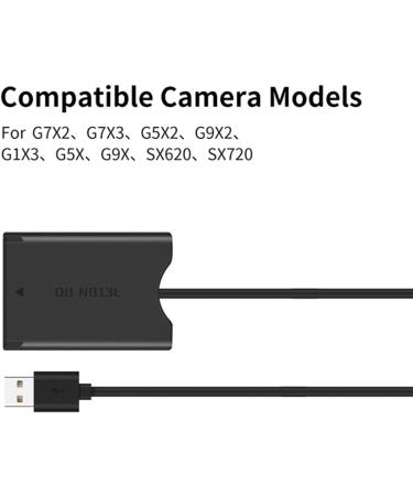 Knadgbft -13L Dummy Battery with USB-A Power Adapter DC Coupler for G7X2 G7X3 G5X2 G9X2 G1X3 G5X G9X SX620 SX720 SX730 - Buy Online on SooperMarket.com