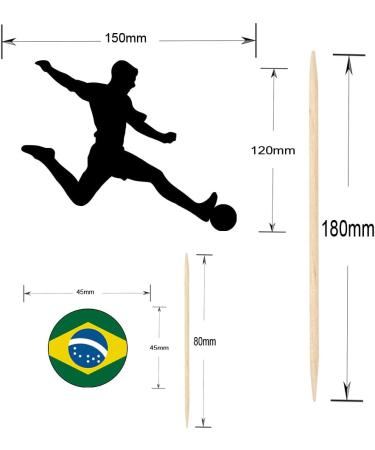 Brazil Football Silhouette Flag Mix Party Food & Cupcakes Picks Decorations Toppers (pack of 14) - Buy Online on SooperMarket.com