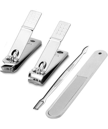 Econtal Nail Clippers Set of 4 Small Slanted with Nail File Cuticle Remover Pusher & Clippers Pliers | Best Quality Manicure Tools for Perfect Nails - Buy Online on SooperMarket.com
